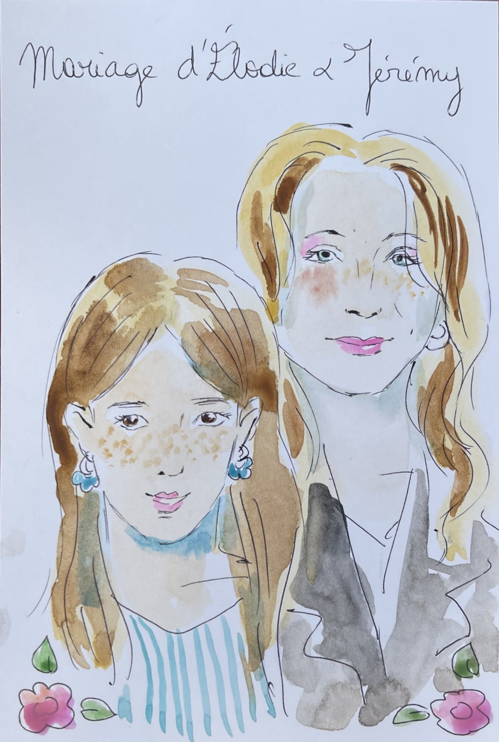 Portrait d'une femme et de sa fille, réalisé dans le cadre d'un mariage.